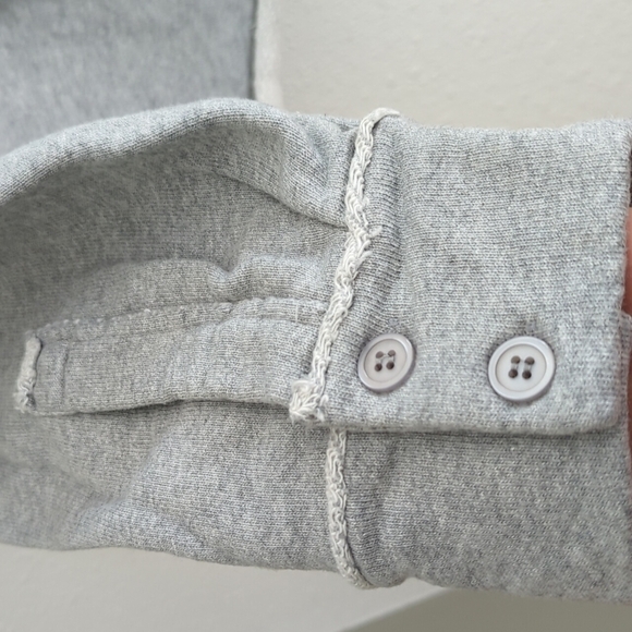 Emery Park Gray Button Down Sweatshirt Jacket Shacket Slightly Cropped Medium - Picture 9 of 14